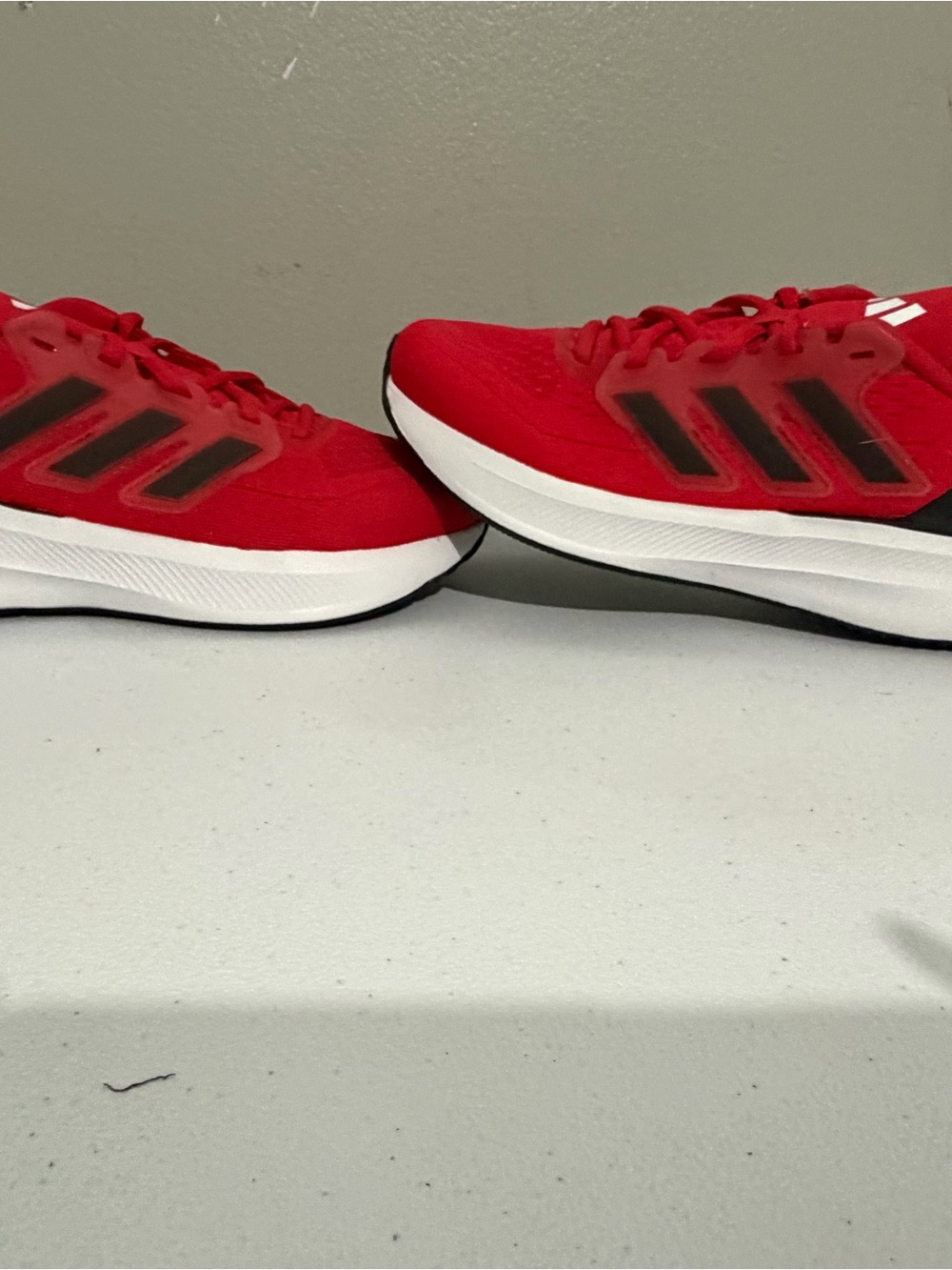 adidas Red Low-Top Athletic Sneakers with White Sole